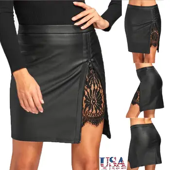 2018 Brand New Women OL Lace Leather Stretch High Waist Bodycon Mini Skirt Pencil Lace Zipper Pencil Skirt
2018 Brand New Women OL Lace Leather Stretch High Waist Bodycon Mini Skirt Pencil Lace Zipper Pencil Skirt