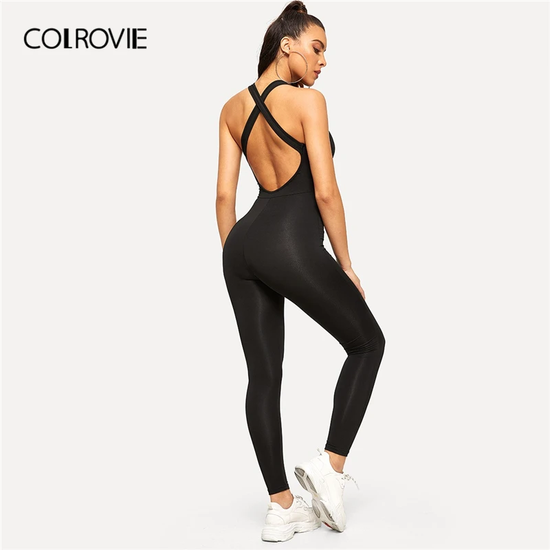 COLROVIE Black Solid Scoop Neck Casual Jumpsuit Womens 2019 Autumn Fashion Sleeveless Skinny Rompers Office Ladies Sexy Jumpsuit
COLROVIE Black Solid Scoop Neck Casual Jumpsuit Womens 2019 Autumn Fashion Sleeveless Skinny Rompers Office Ladies Sexy Jumpsuit