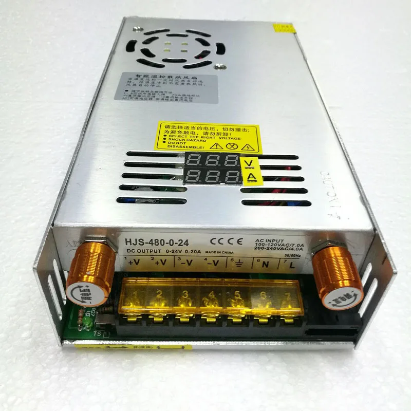 AC220V DC 0-24V 20A Current Voltage Adjustable switching Power Supply 480W digital display
AC220V DC 0-24V 20A Current Voltage Adjustable switching Power Supply 480W digital display