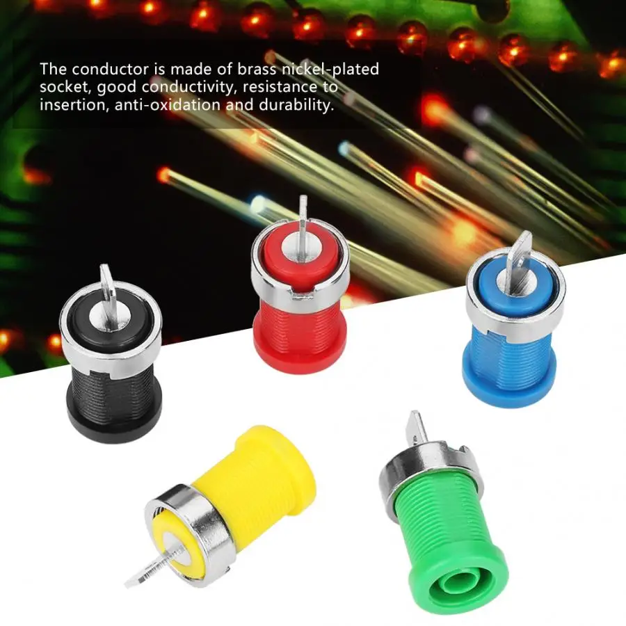 10pcs/Lot Mixed Color Banana Socket 4.0mm Jack for Panel Mounting Test Probes Brass+PA Panel Mount Banana Jack Socket P3007
10pcs/Lot Mixed Color Banana Socket 4.0mm Jack for Panel Mounting Test Probes Brass+PA Panel Mount Banana Jack Socket P3007