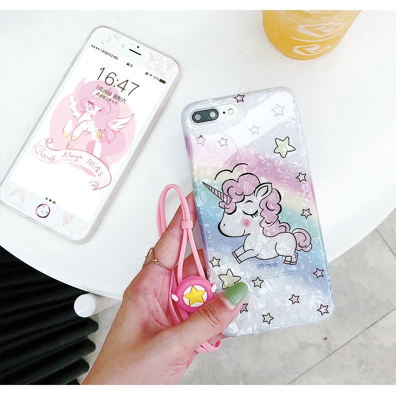 unicorn case for iphone 7/ 8plus /6 6splus & tempered glass for iphone 7 plus tpu soft back case screen protector film + strap
unicorn case for iphone 7/ 8plus /6 6splus & tempered glass for iphone 7 plus tpu soft back case screen protector film + strap