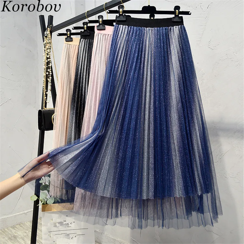 Korobov Summer New Arrival Patchwork Panelled Skirt High Waist A-Line Pleated Preppy Style Mesh Elegant Skirts 76890
Korobov Summer New Arrival Patchwork Panelled Skirt High Waist A-Line Pleated Preppy Style Mesh Elegant Skirts 76890