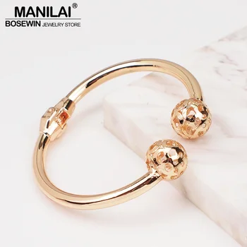 MANILAI Alloy Bangles Bracelets Women Gold Color Metal Charm Geometric Statement Cuff Bangles Fashion Jewelry Charm Hollow Ball
MANILAI Alloy Bangles Bracelets Women Gold Color Metal Charm Geometric Statement Cuff Bangles Fashion Jewelry Charm Hollow Ball