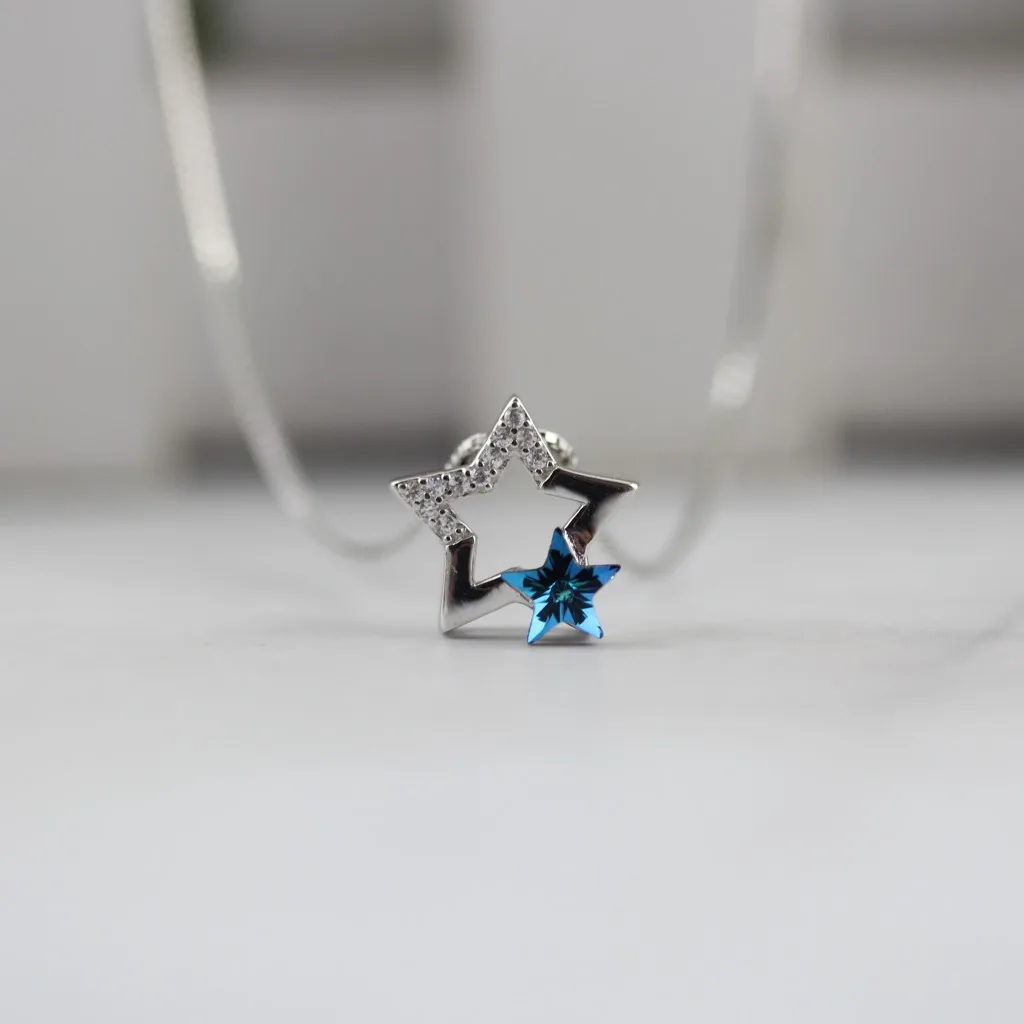 New 925 Sterling Silver Accessories Women's Natural Little Fresh Galaxy Star Blue Crystal Joker Necklace
New 925 Sterling Silver Accessories Women's Natural Little Fresh Galaxy Star Blue Crystal Joker Necklace
