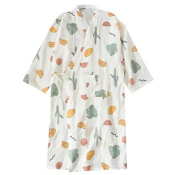 Lady's Summer 100% Cotton Yarn Japanese Long Sleeve Nightgown Lovely Kimono Bathrobe Sexy Robe Cartoon Knitted Bath Robe Mujer 
Lady's Summer 100% Cotton Yarn Japanese Long Sleeve Nightgown Lovely Kimono Bathrobe Sexy Robe Cartoon Knitted Bath Robe Mujer