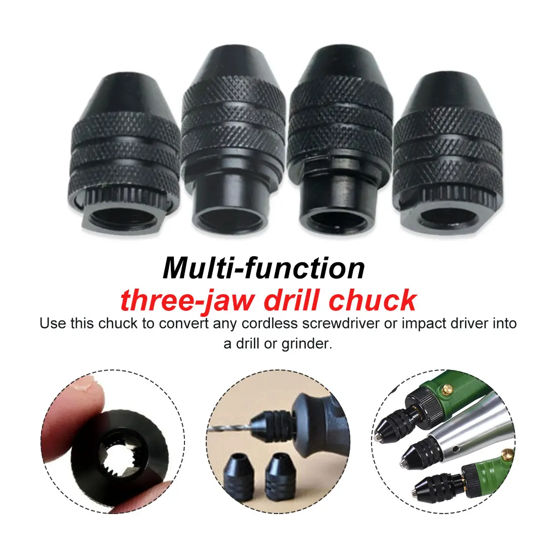Mini Multi Keyless Drill Chuck Driver Tool Accessories 0.5-3.2mm Quick Change Three-Jaw Drill Chuck For Dremel Rotary Tools
Mini Multi Keyless Drill Chuck Driver Tool Accessories 0.5-3.2mm Quick Change Three-Jaw Drill Chuck For Dremel Rotary Tools