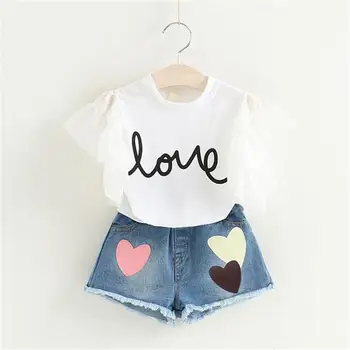 2020 Summer White Blouse Toddler Sets Girls Clothes T-shirt+Shorts Outfits Kids Clothes Girls Sport Suit Girls Children Clothing
2020 Summer White Blouse Toddler Sets Girls Clothes T-shirt+Shorts Outfits Kids Clothes Girls Sport Suit Girls Children Clothing