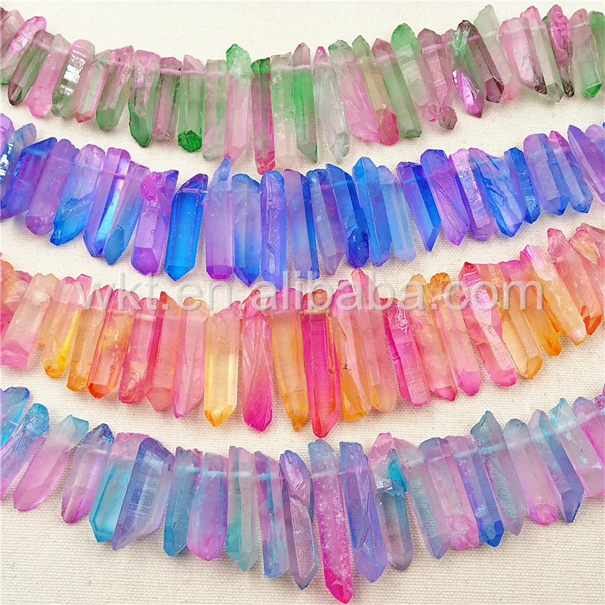 WT-G219 5strand/lot Wholesale Crystal Point Stone in random shape, Length 40cm Angel Crystal Quartz Healing Stone various colors
WT-G219 5strand/lot Wholesale Crystal Point Stone in random shape, Length 40cm Angel Crystal Quartz Healing Stone various colors