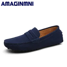 AMAGINMNI Fashion Summer Style Soft Moccasins Men Loafers High Quality Genuine Leather Shoes Men Flats Gommino Driving Shoes