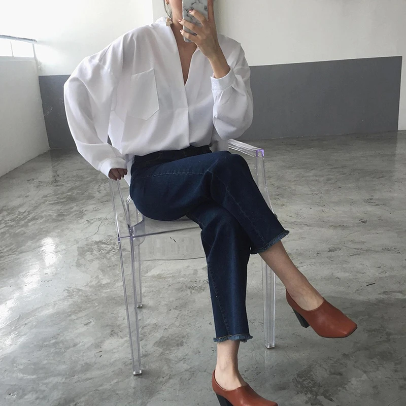 GAOKE Long Sleeve Woman Blouse White Shirt Ladies Pocket Shirt Women Casual Tops Plus Size Elegant Female V-Neck Regular Sleeve
GAOKE Long Sleeve Woman Blouse White Shirt Ladies Pocket Shirt Women Casual Tops Plus Size Elegant Female V-Neck Regular Sleeve