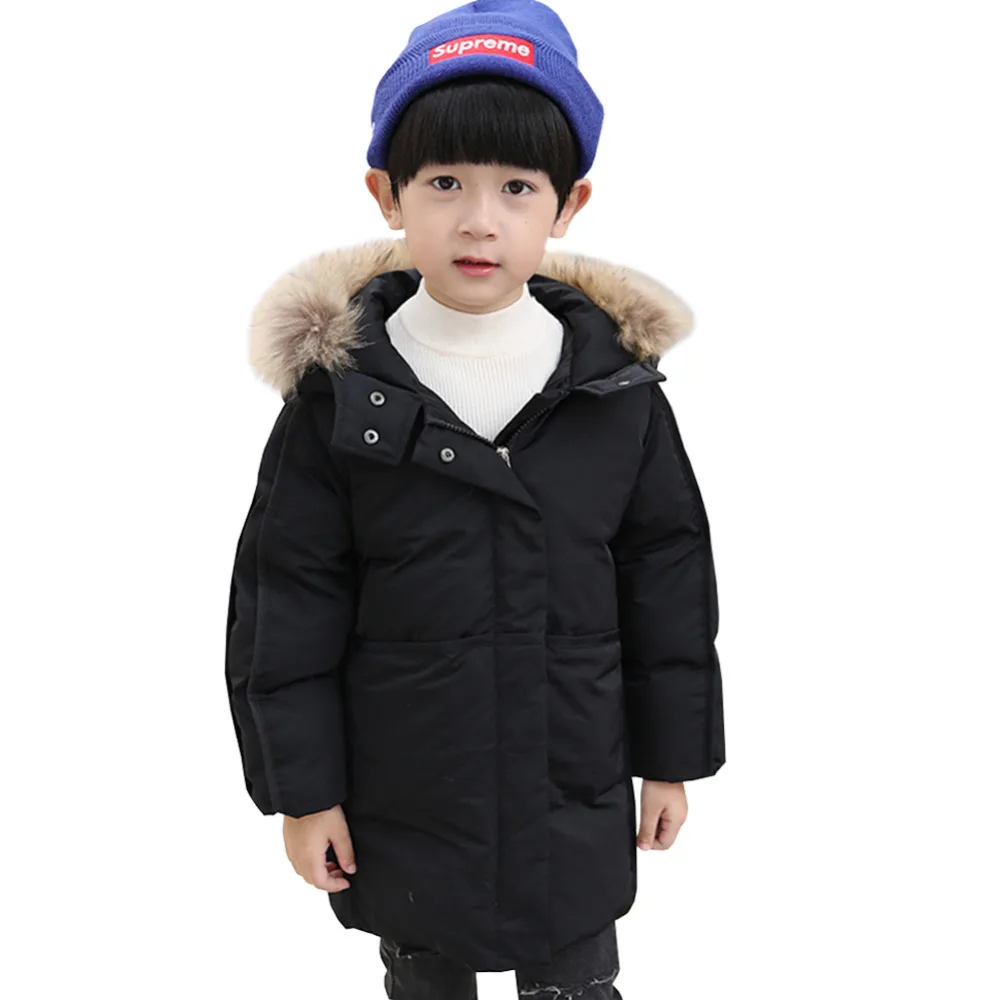Boys Down Coat Hooded Long Zipper Fur Collar Thickened Outerwear Children's Down Jacket
Boys Down Coat Hooded Long Zipper Fur Collar Thickened Outerwear Children's Down Jacket