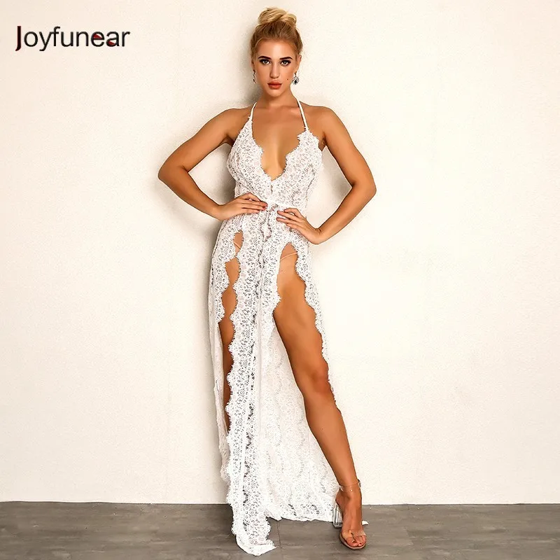 Joyfunear Fashion Autumn High Split Lace Sexy Rompers Womens Jumpsuit 2018 Women V-neck Floral White Long Jumpsuits Overalls
Joyfunear Fashion Autumn High Split Lace Sexy Rompers Womens Jumpsuit 2018 Women V-neck Floral White Long Jumpsuits Overalls