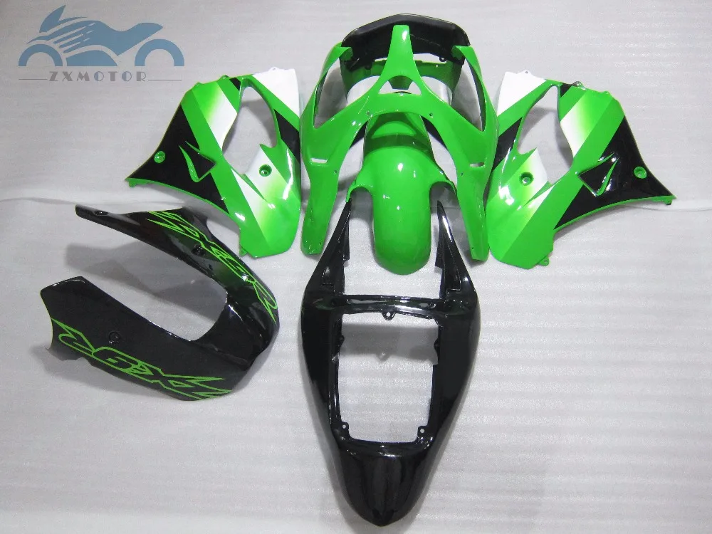 

Free Customized full fairing kits for Kawasaki Ninja ZX 9R 2002 2003 ZX9R 02 03 green black aftermarket road racing Fairings