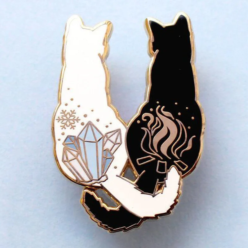 WEISHUOLI Enamel pin Cute Cartoon black and white couple cat flame jewel imprint girl bag jewelry brooch
WEISHUOLI Enamel pin Cute Cartoon black and white couple cat flame jewel imprint girl bag jewelry brooch