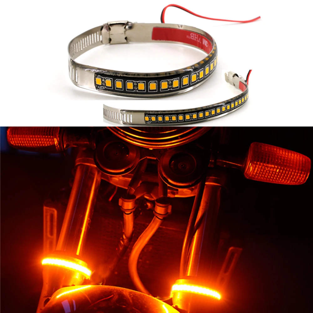 2Pca Motorcycle LED Fork Turn Signal Lamp DRL Daytime Running Light Adjustable Stips Bars kit Universal Motorcycle Light Strip
2Pca Motorcycle LED Fork Turn Signal Lamp DRL Daytime Running Light Adjustable Stips Bars kit Universal Motorcycle Light Strip