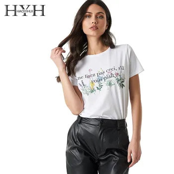 HYHHaoyihui 2019 Fashion Summer Lady Brief Floral-print Tops & Tees Letter Print Casual Short -Sleeve New Cotton T-shirt
HYHHaoyihui 2019 Fashion Summer Lady Brief Floral-print Tops & Tees Letter Print Casual Short -Sleeve New Cotton T-shirt