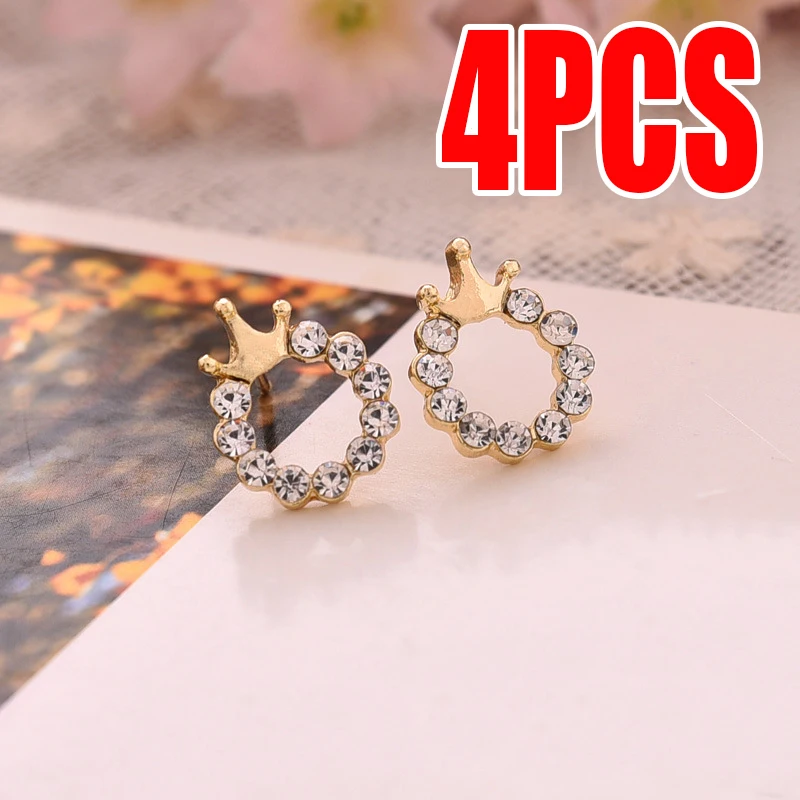 2 пары Корона Уникальные серьги Diamante Классическая сплава Нежный Кристалл уха