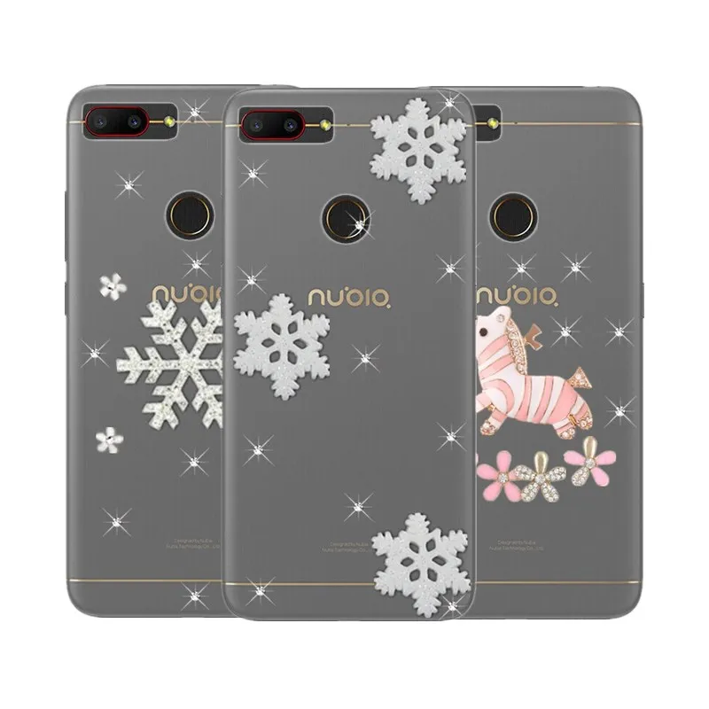 Nubia N3 Рождественский чехол с бриллиантами для ZTE Z7 mini max Axon 7s z11 z9 M2 N1 сумка телефона