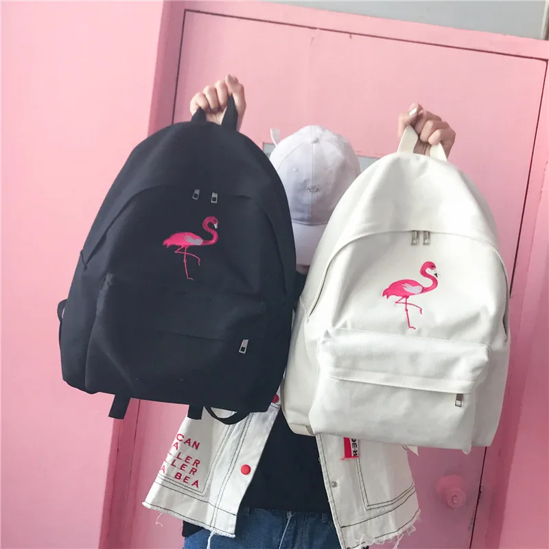Fashion Women Harajuku Flamingo Embroidery Backpack Travel Backpack School Students Canvas Rucksack BS88
Fashion Women Harajuku Flamingo Embroidery Backpack Travel Backpack School Students Canvas Rucksack BS88