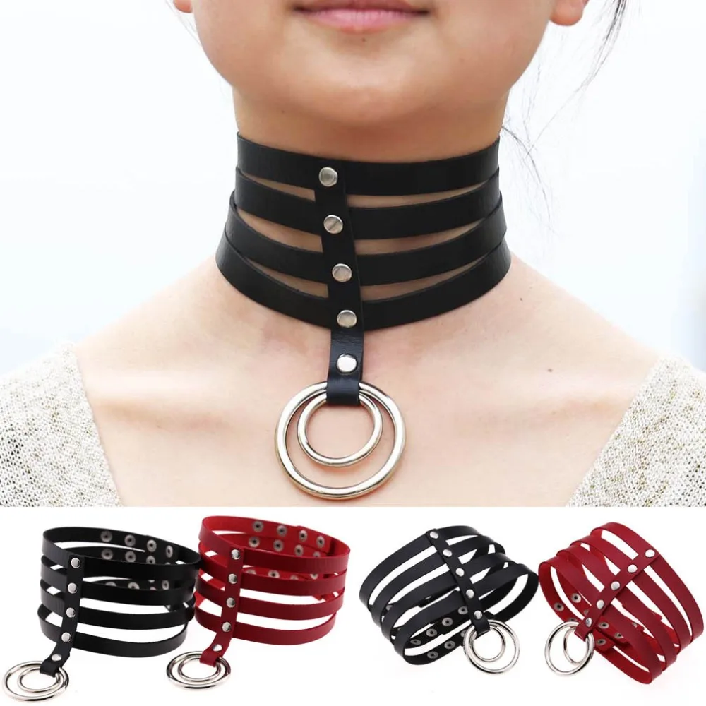 PU Leather Choker punk Goth Collar Necklace for women Metal Circle pendant chocker bondage cosplay club party festival jewelry
PU Leather Choker punk Goth Collar Necklace for women Metal Circle pendant chocker bondage cosplay club party festival jewelry