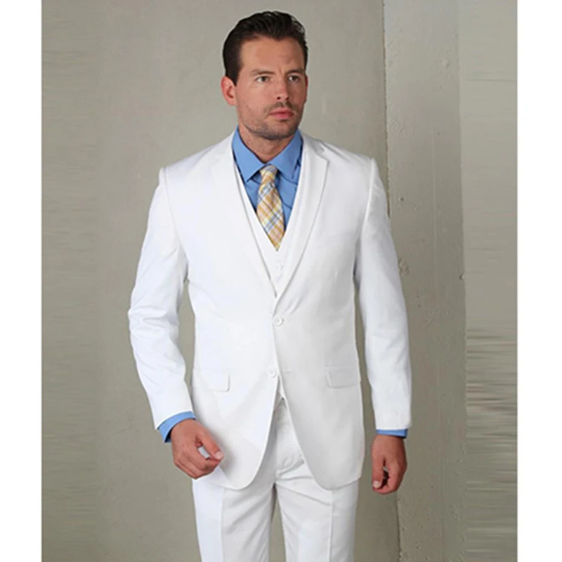 3Pcs Jacket Pants Vest Slim Fit White Men's Suits Wedding Tuxedo Custom Made Man Blazer Trousers Bridegroom Groomsmen Clothing
3Pcs Jacket Pants Vest Slim Fit White Men's Suits Wedding Tuxedo Custom Made Man Blazer Trousers Bridegroom Groomsmen Clothing