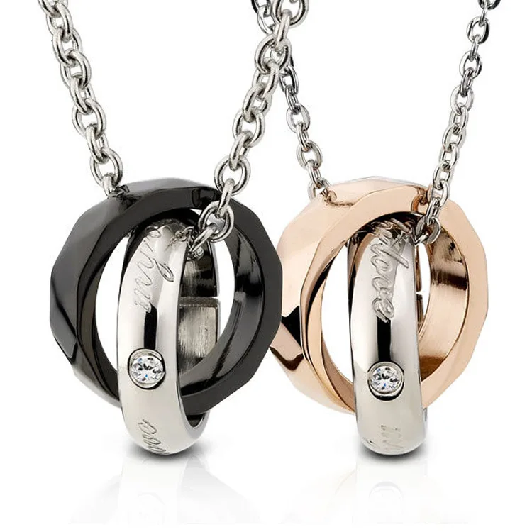 Couple Necklaces Double Circle Stainless Steel Round Pendant Necklace For Couple Women Men Valentine's Day Gift Jewelry
Couple Necklaces Double Circle Stainless Steel Round Pendant Necklace For Couple Women Men Valentine's Day Gift Jewelry