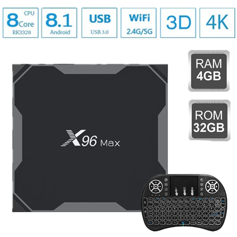 X96 MAX X2 Android TV Box 4GB 64GB X96 Max Quad Core 4K Smart Media Player Android 8.1 Amlogic S905X X2 5G 2.4G Wifi FHD TV Box
X96 MAX X2 Android TV Box 4GB 64GB X96 Max Quad Core 4K Smart Media Player Android 8.1 Amlogic S905X X2 5G 2.4G Wifi FHD TV Box