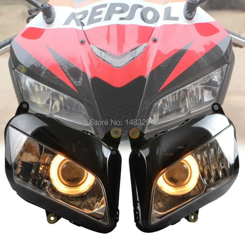 Assembled HID Projector Conversion Modified Amber Angel Eyes Headlight Fits For Honda CBR600RR 07-12 CBR600 RR 2007-2012
Assembled HID Projector Conversion Modified Amber Angel Eyes Headlight Fits For Honda CBR600RR 07-12 CBR600 RR 2007-2012