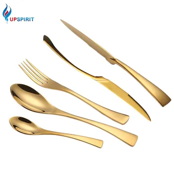 UPSPIRIT 5Pcs Stainless Steel Gold Dinnerware Set Western Cutlery Fork Knife Teaspoon Combo Dinner Dessert Tableware Dining Tool 
UPSPIRIT 5Pcs Stainless Steel Gold Dinnerware Set Western Cutlery Fork Knife Teaspoon Combo Dinner Dessert Tableware Dining Tool