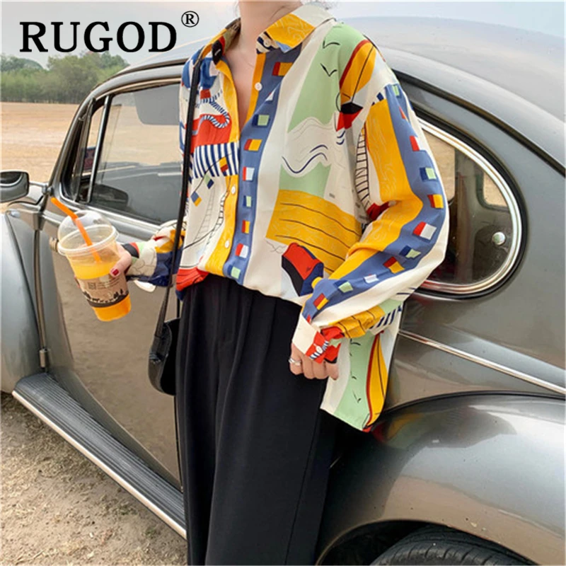 RUGOD Summer holiday printed women shirts Korean turn-down collar female blouse and tops Fashion 2019 female beach shirts
RUGOD Summer holiday printed women shirts Korean turn-down collar female blouse and tops Fashion 2019 female beach shirts