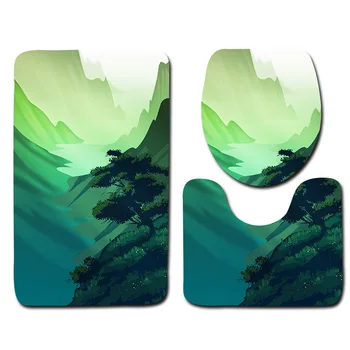 Bathroom and Toilet Mat Set Mountain Fog Landscape Bath Mat Decorative Toilet Cover Foot Mat Non-slip Bath Carpet
Bathroom and Toilet Mat Set Mountain Fog Landscape Bath Mat Decorative Toilet Cover Foot Mat Non-slip Bath Carpet