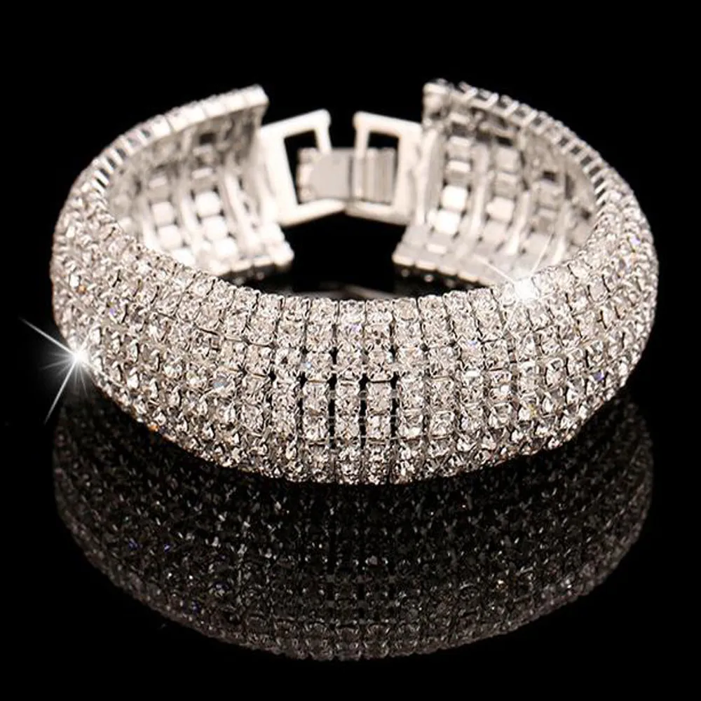 2019 New Design Romantic Women Jewelry Bangle Elastic Stretchy 7 Row Rhinestone Crystal Bracelet Bangle Bridal Jewellery Pulsera
2019 New Design Romantic Women Jewelry Bangle Elastic Stretchy 7 Row Rhinestone Crystal Bracelet Bangle Bridal Jewellery Pulsera