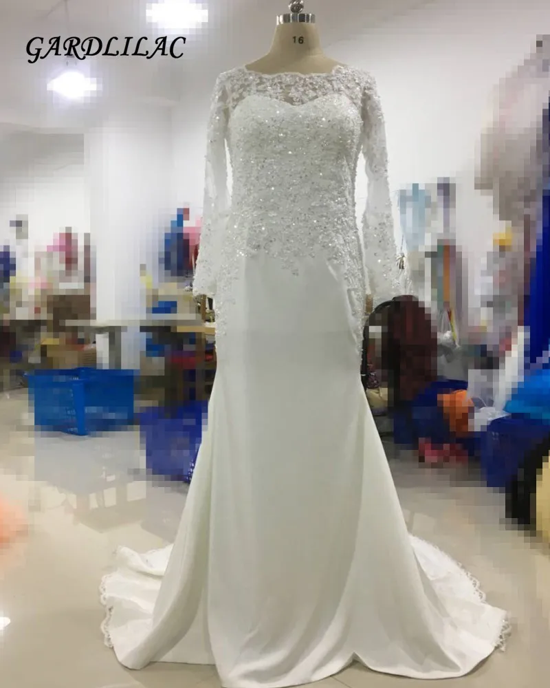 Lace Long Sleeve Mermaid Wedding Dresses Beaded Sexy Wedding Bridal Gowns Backless vestido de noiva 2019 Robe de mariee
Lace Long Sleeve Mermaid Wedding Dresses Beaded Sexy Wedding Bridal Gowns Backless vestido de noiva 2019 Robe de mariee