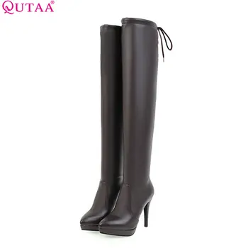 QUTAA 2017 Westrn Style Women Over The Knee High Boots Fashion Thin High Heel Zipper Platform Pointed Toe Women Boots Size 34-43
QUTAA 2017 Westrn Style Women Over The Knee High Boots Fashion Thin High Heel Zipper Platform Pointed Toe Women Boots Size 34-43