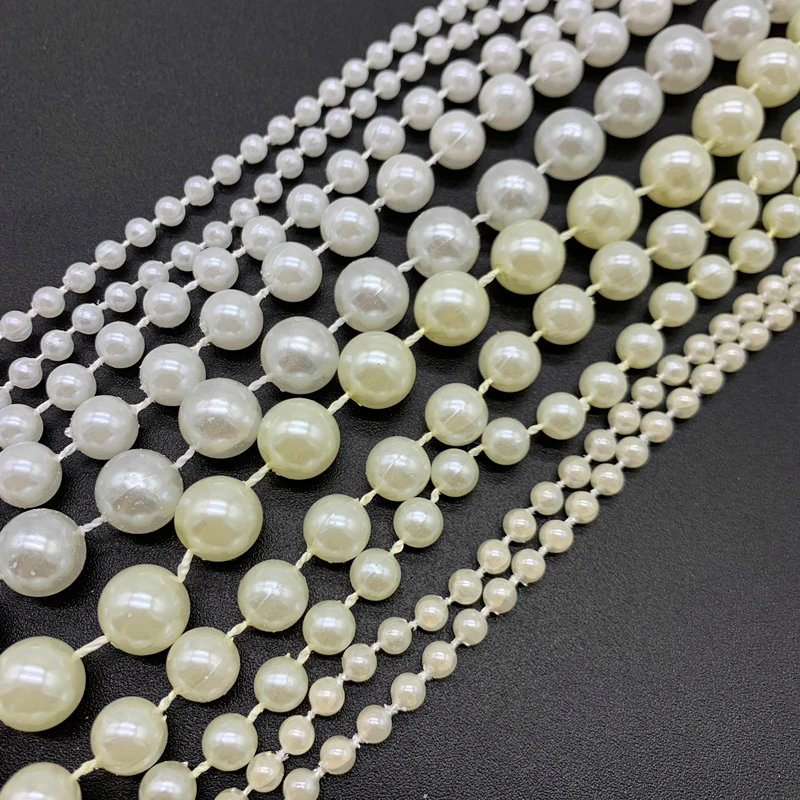 2yards/lot 2mm-10mm White Ivory Imitation Pearl Beads Chain Garland Flowers Acrylic Beads For Wedding Decoration Jewelry Making
2yards/lot 2mm-10mm White Ivory Imitation Pearl Beads Chain Garland Flowers Acrylic Beads For Wedding Decoration Jewelry Making