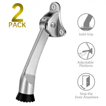 Door Stopper, 2 Pack 4-Inch Kickdown Door Stop, Door Kickstand, Door Stopper Hinge, Metal Door Stopper with a Non-Slip Rubber Ti
Door Stopper, 2 Pack 4-Inch Kickdown Door Stop, Door Kickstand, Door Stopper Hinge, Metal Door Stopper with a Non-Slip Rubber Ti