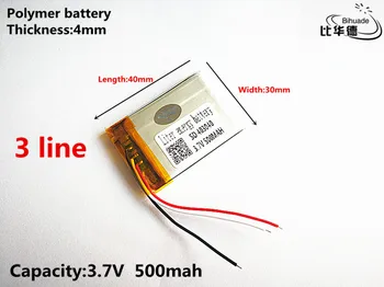 3 line Good Qulity 3.7V,500mAH,403040 Polymer lithium ion / Li-ion battery for TOY,POWER BANK,GPS,mp3,mp
3 line Good Qulity 3.7V,500mAH,403040 Polymer lithium ion / Li-ion battery for TOY,POWER BANK,GPS,mp3,mp