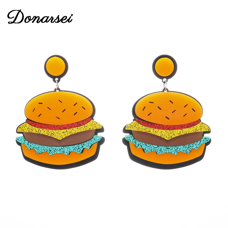 Donarsei Creative Food Hamburger Acrylic Earrings For Women Acetate Cute Fruits Watermelon Pizza Drop Dangle Earrings Party
Donarsei Creative Food Hamburger Acrylic Earrings For Women Acetate Cute Fruits Watermelon Pizza Drop Dangle Earrings Party