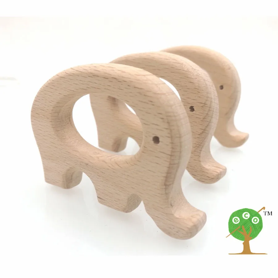 Image 20pcs x 70mm DIY Organic beech Elephant Ring teether nursing toy smooth 2.75 inch DIY fitting Handcrafted baby gift EA31