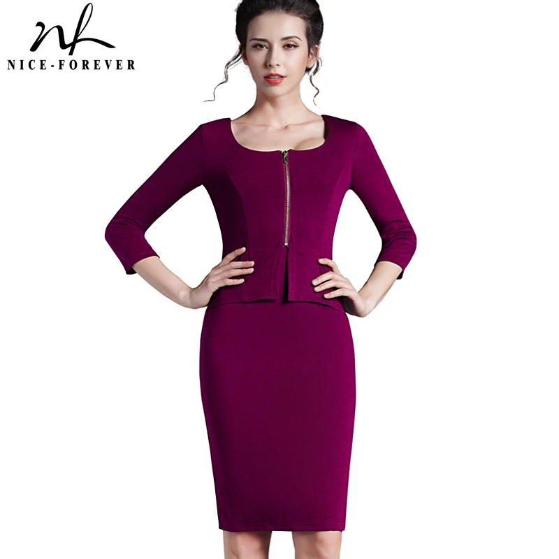 Nice-forever Vintage work 5XL Women Tunic Pencil Dress charming 3/4 sleeve office dress elegant knee length bandage dress 898
Nice-forever Vintage work 5XL Women Tunic Pencil Dress charming 3/4 sleeve office dress elegant knee length bandage dress 898