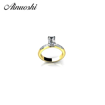 AINOUSHI Luxury 1 Carat Yellow Gold Color Ring Rectangle Cut SONA Engagement Ring Women 925 Sterling Silver Wedding Jewelry
AINOUSHI Luxury 1 Carat Yellow Gold Color Ring Rectangle Cut SONA Engagement Ring Women 925 Sterling Silver Wedding Jewelry