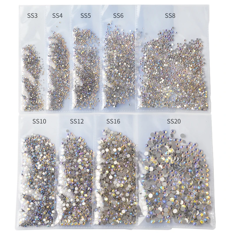 1440pcs SS3-SS20 Starry AB Rhinestones For Nails 3d Flatback Glass Strass Non Hotfix Crystal Charm Nail Art Glitter Decorations
1440pcs SS3-SS20 Starry AB Rhinestones For Nails 3d Flatback Glass Strass Non Hotfix Crystal Charm Nail Art Glitter Decorations