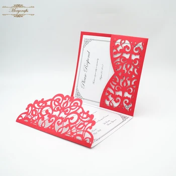 50 pieces Hot Red Tir-folding Type laser cut pocket fold invitations card for wedding
50 pieces Hot Red Tir-folding Type laser cut pocket fold invitations card for wedding
