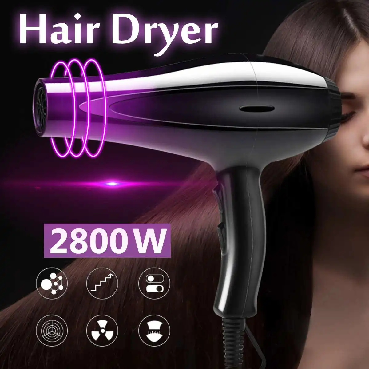 2800W 220V Electric Hair Dryer Professional Adjustable Speed Hairdressing Salon for Traveller Home Adjustable Blower
2800W 220V Electric Hair Dryer Professional Adjustable Speed Hairdressing Salon for Traveller Home Adjustable Blower