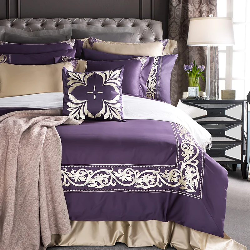4/6/8Pcs Luxury Tencel Golden Embroidered Bedding Set Silky soft Duvet cover set Bedsheet Pillowcases Queen King Size bed linen
4/6/8Pcs Luxury Tencel Golden Embroidered Bedding Set Silky soft Duvet cover set Bedsheet Pillowcases Queen King Size bed linen