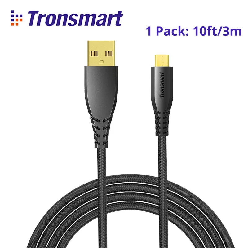 Tronsmart 3m USB to Micro USB Cable with Nylon Gold Fast Charging for samsung galaxy S9,s9 plus,xiaomi,samsung note 8
Tronsmart 3m USB to Micro USB Cable with Nylon Gold Fast Charging for samsung galaxy S9,s9 plus,xiaomi,samsung note 8