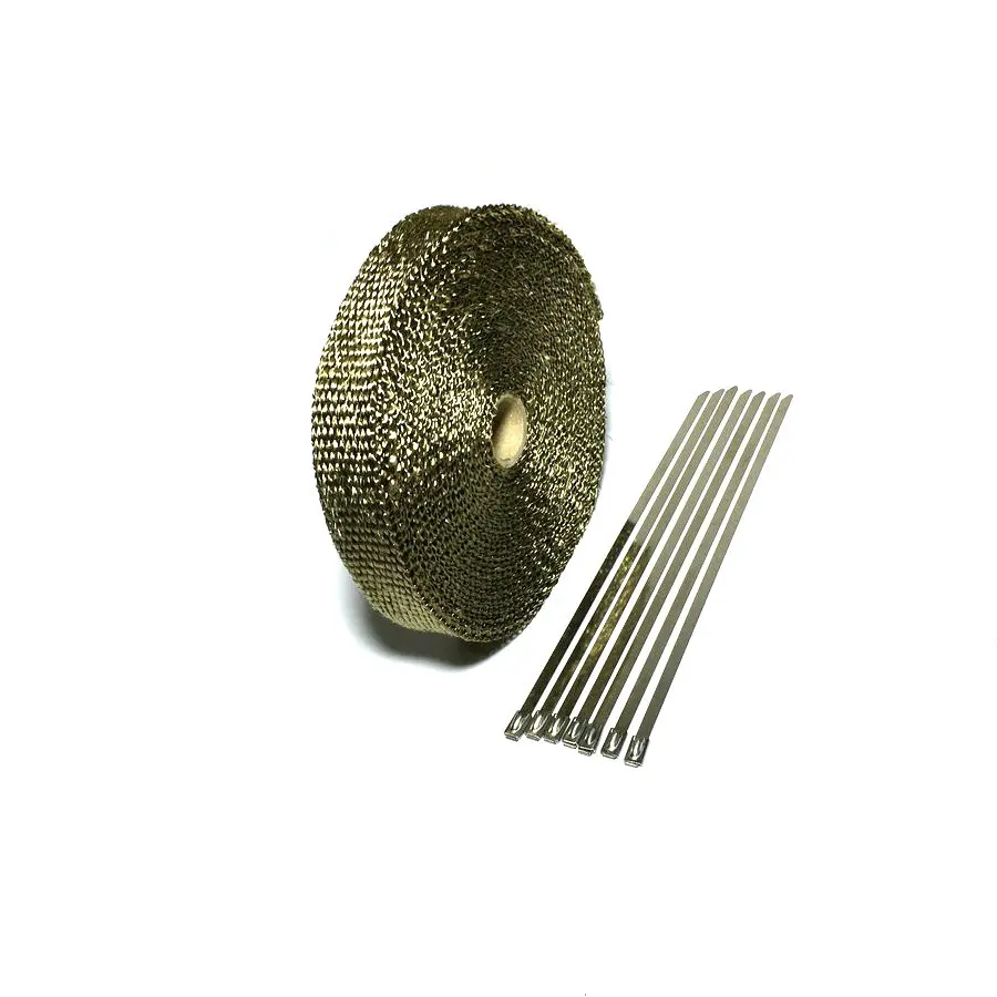 15m/50ft X 1inch Titanium Thermal Exhaust Header Pipe Heat Wrap Exhaust Wrap Lava Fiber Tape With 6 Pcs Stainless Steel Ties Kit
15m/50ft X 1inch Titanium Thermal Exhaust Header Pipe Heat Wrap Exhaust Wrap Lava Fiber Tape With 6 Pcs Stainless Steel Ties Kit