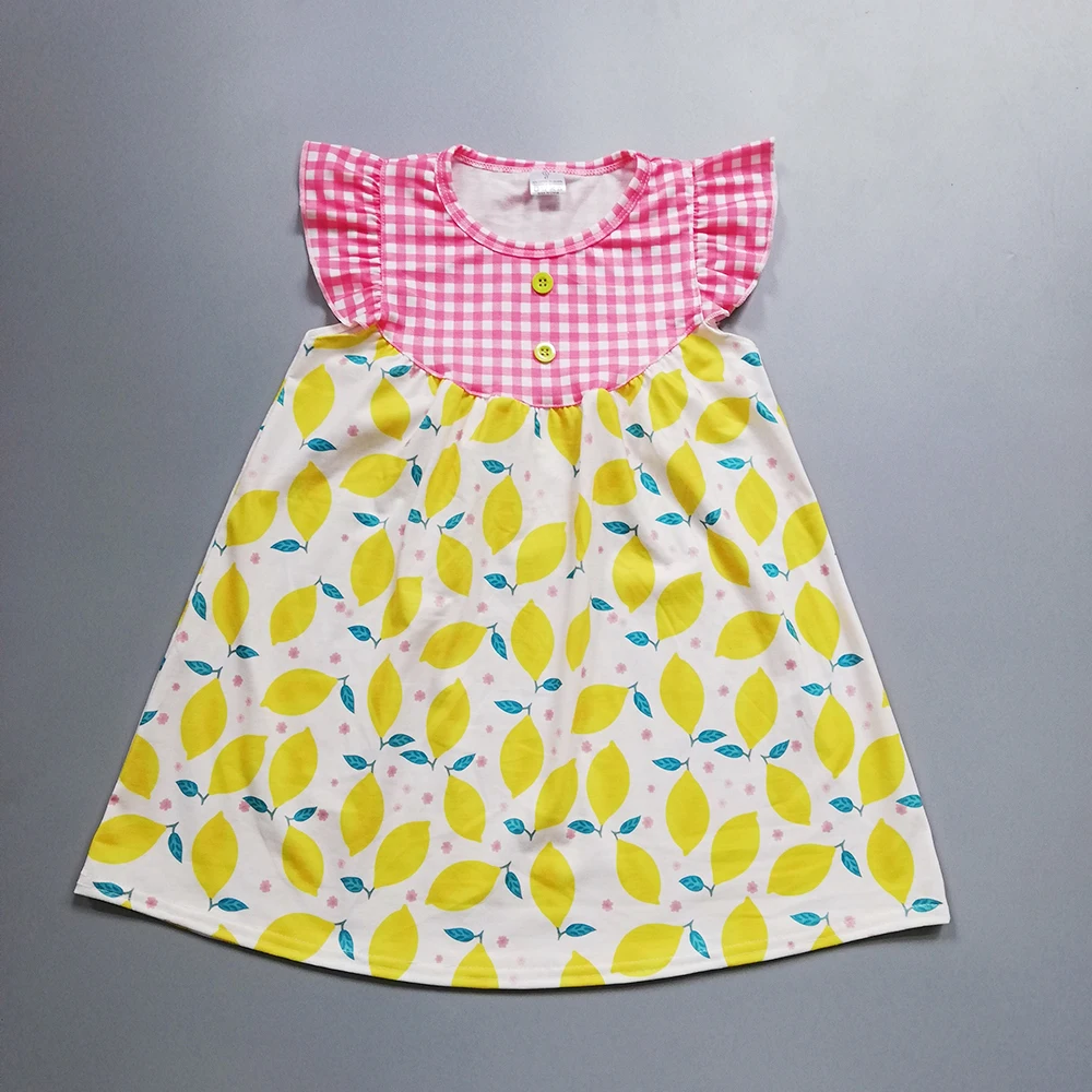 baby girl summer dress plaid upper body with lemon pattern Small flying sleeve set boutique party girl cute dress LYQ803-104
baby girl summer dress plaid upper body with lemon pattern Small flying sleeve set boutique party girl cute dress LYQ803-104