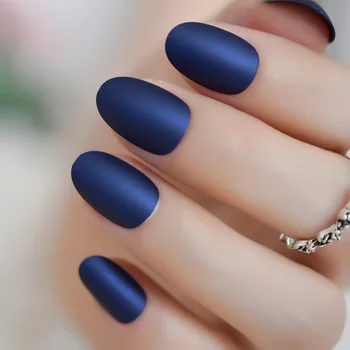 Gorgeous Matte Fake Fingernails Short Oval Diamond Blue Frosted False Nails with Glue Sticker 24
Gorgeous Matte Fake Fingernails Short Oval Diamond Blue Frosted False Nails with Glue Sticker 24