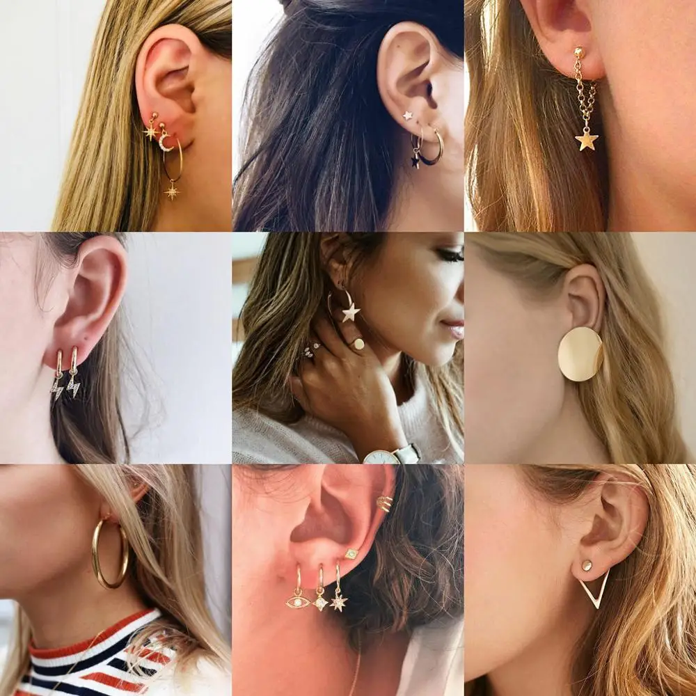 10 Styles Punk Hoops Earrings Star Eyes Women Hoop Earrings 2019 Fashion Jewelry Rhinestone Beads Simple Wedding Bride Mujer
10 Styles Punk Hoops Earrings Star Eyes Women Hoop Earrings 2019 Fashion Jewelry Rhinestone Beads Simple Wedding Bride Mujer